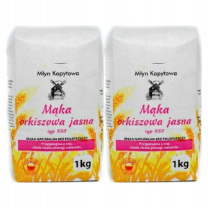 2x Mąka Orkiszowa Jasna Typ 650 1kg Młyn Kopytowa