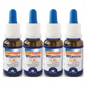 4x Witamina D3 K2 Forte 20ml - Dr Jacobs