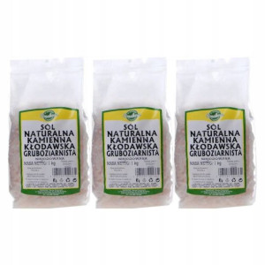 3x Sól Kamienna Kłodawska Gruboziarnista 1kg Smako
