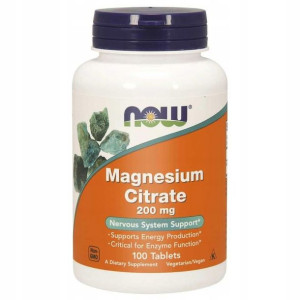 Cytrynian Magnezu 200 mg 100Tabletek - NOW