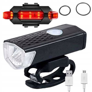 Lampka Rowerowa Lampki Rowerowe Usb Zestaw + Tylna