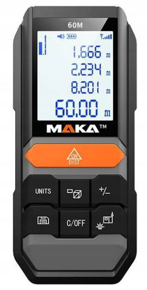 Dalmierz Laserowy Miernik Cyfrowy 60m Maka Mk201
