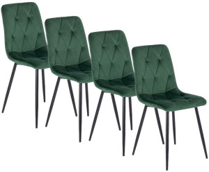 Zestaw 4x Krzesło ROBIN Zielone Tapicerowane Loft