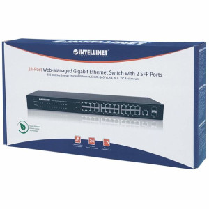 Intellinet Giga Switch 24x Rj45 + 2x Sfp Web-smart Vlan Qos Rack 560917
