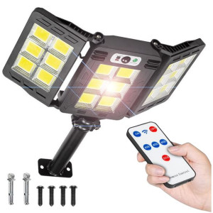 Lampa Solarna Led Zewnętrzna Czujnik Ruchu Zmierzchu Uchwyt Pilot Ogrodowa