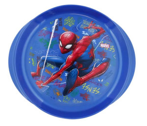 Spiderman Platikowy Talerz Dla Dziecka Niebieski