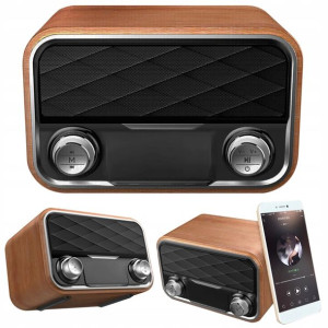 Głośnik Bezprzewodowy Bluetooth Radio Fm Aux Retro - Wysoka Jakość Dźwięku