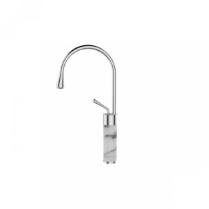 INVENA GABRO bateria umywalkowa wysoka biały marmur/chrom BU-33-W02