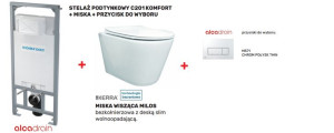ALCAPLAST/KERRA zestaw stelaż C201 KOMFORT+miska MILOS+przycisk chrom M571