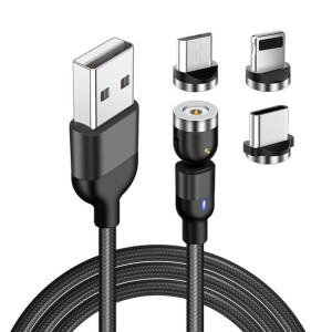 Długi 200cm Kabel Magnetyczny Obrotowy 540st 1-pin 2a 3-końcówki