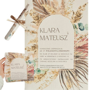 Zaproszenia Na Ślub Boho Liście Jesień Na Płótnie