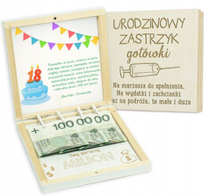 Drewniane Pudełko Na Pieniądze Na Urodziny Prezent Grawer