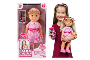 ARTYK 163326 Lalka NATALIA chodząca ze smartfonem 41 cm