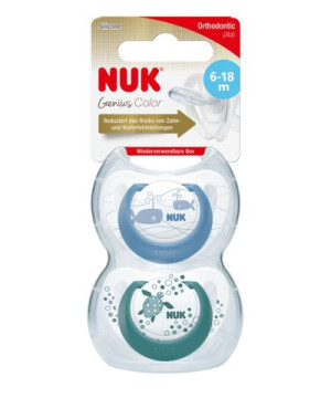 NUK 739374 Smoczek 18-36 GENIUS COLOR silikon 2szt pudełko