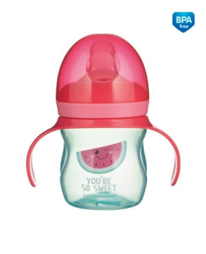 CANPOL 57/303 Kubek treningowy ustnik silikonowy 150 ml SO COOL różowy