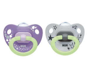 NUK 730495 Smoczek 0-6m HAPPY NIGHTS 2szt