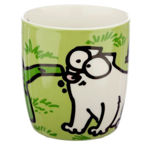 Kubek porcelanowy z Kotem Simona - zielony