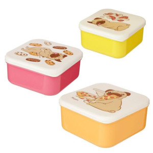 Zestaw trzech pudełek na lunch - Pies mops