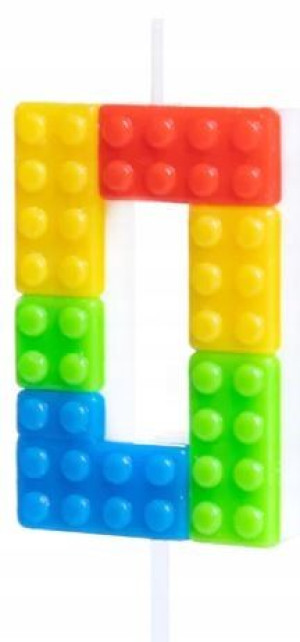 ŚWIECZKA urodzinowa KLOCKI Jak Lego CYFRA 0