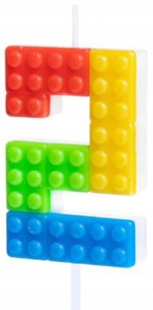ŚWIECZKA urodzinowa KLOCKI Jak Lego CYFRA 2