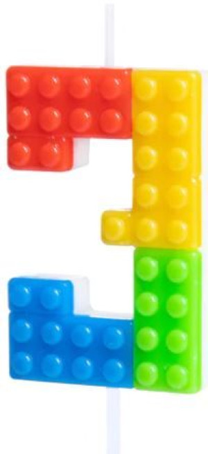 ŚWIECZKA urodzinowa KLOCKI Jak Lego CYFRA 3