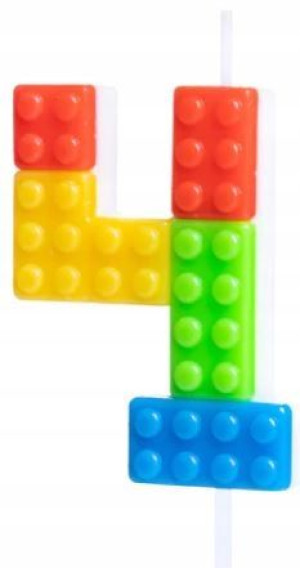 ŚWIECZKA urodzinowa KLOCKI Jak Lego CYFRA 4