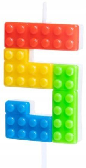 ŚWIECZKA urodzinowa KLOCKI Jak Lego CYFRA 5