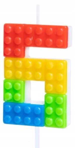 ŚWIECZKA urodzinowa KLOCKI Jak Lego CYFRA 6