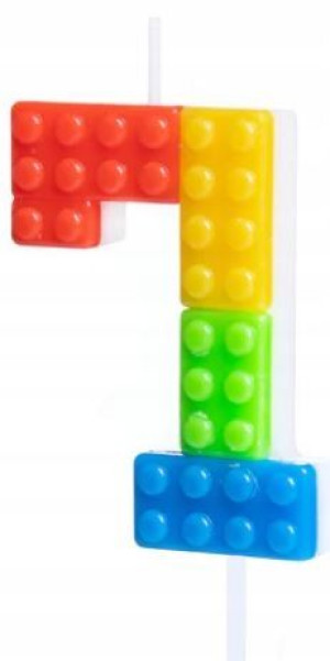 ŚWIECZKA urodzinowa KLOCKI Jak Lego CYFRA 7