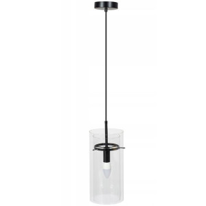 Lampa APP1211 czarna sufitowa szklany klosz tuba
