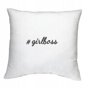 Poszewka biała GIRLBOSS Girl Power Siła kobiet ART