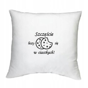 Poszewka na poduszke SZCZESCIE liczone w ciastkach