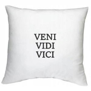 Biała poszewka Veni Vidi Vici CEZAR Rzym WYGRANA