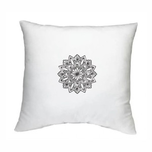 Biała poszewka z haftem 40x40 Mandala