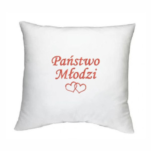 Poszewka na poduszke HAFT 40x40 Para młoda na Ślub