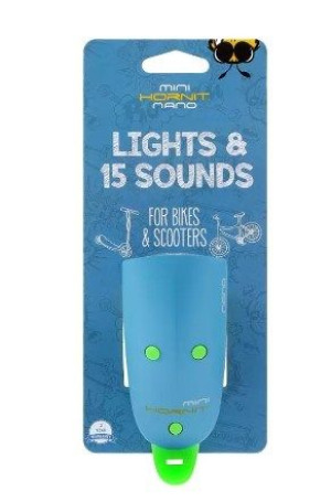 Lampka rowerowa z klaksonem HORNIT Nano Blue /Green 6266BUG