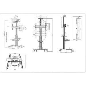 Manhattan Stojak Mobilny Tv Led/lcd/pdp 37-70 Cali