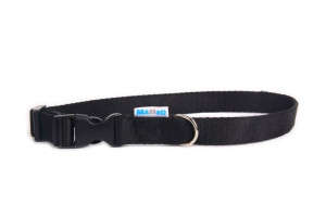 Obroża Klamra Plastikowa – Czarna 20mm, 30-55cm