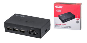 Unitek Przełącznik Kvm 2-in 1-out, 2xvga, 3xusb-a