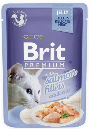 Brit Cat Pouch Jelly Fillets with Salmon 85g