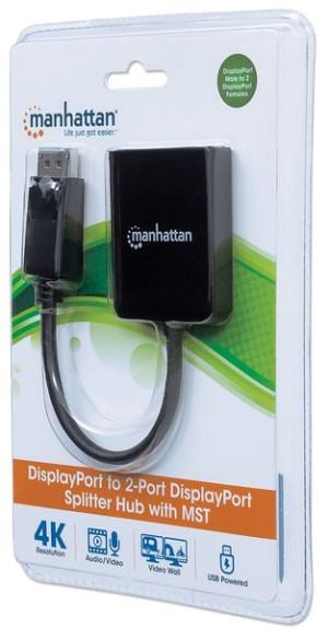 Manhattan Rozdzielacz Av Splitter Displayport 1x2