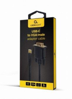 Gembird Adapter Usb Typ-c Do Vga (m) 2m, Czarny