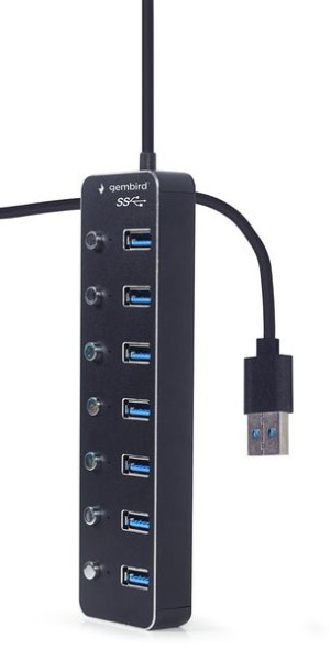 Gembird Hub Usb 3.1 (gen 1) 4-portowy Z Przełącznikami, Czarny