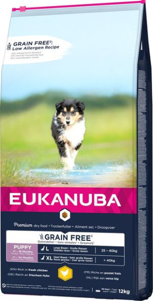 EUKANUBA Puppu large Grain Free kurczak pies 12KG