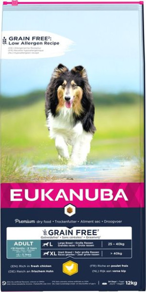 EUKANUBA Adult large Grain Free kurczak pies 12KG