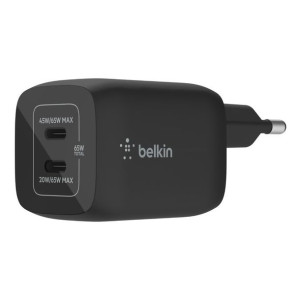 Belkin Wall Charger Dual Usb-c Pd 65w Pps Gan Blk