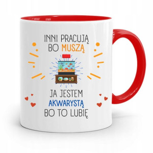 Dla Akwarysty Kubek Czerwony Prezent Na Urodziny