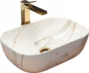 Umywalka BELINDA AIAX nablatowa marmur ceramiczna