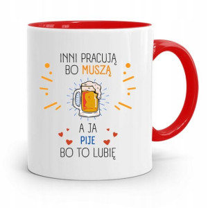 Dla Alkoholika Pijaka Kubek Czerwony Na Prezent