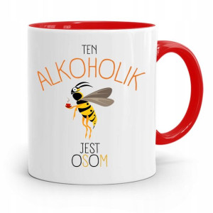 Dla Alkoholika Pijaka Kubek Czerwony Na Prezent